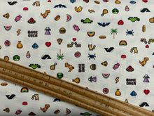 dear stella game over computer game sony gameboy gamer games level up mini pixel fun super mario playstation cotton fabric shack malmesbury