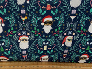 dear stella namasanta yoga father christmas santa shades cool black time to get blitzened  navy blue cotton fabric shack malmesbury