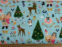 dear stella naughty santa mr santa deer christmas holdiay gifts presents light blue wreath cotton fabric shack malmesbury 2