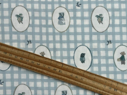 dear stella woodland wind in the willow willows wall gallery animals meadow green cotton fabric shack malmesbury