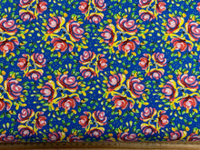 debbie shore bohemian waters narrow boat narrowboat art folk barge bouquet blue folk organic cotton fabric shack malmesbury
