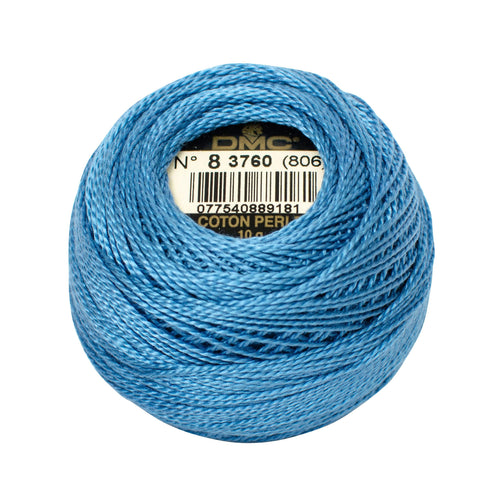 dmc pearl cotton thread yarn size 8 80 metres blue 3760 fabric shack malmesbury D1168_3760-ALT