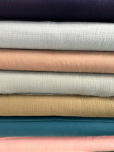 double gauze muslin green blue pink white teal cotton fabric shack malmesbury