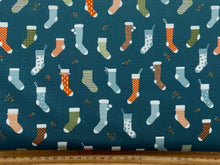 elana amo moda purrfect xmas stockings teal fabric shack malmesbury