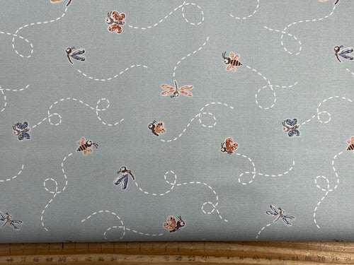 elena amo chirp moda butterflies sky blue cotton quilt fq  fabric shack malmesbury