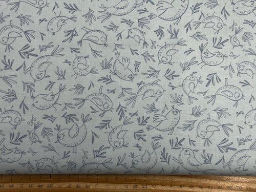 elena amo chirp moda sketched birds sky blue cotton quilt fq  fabric shack malmesbury