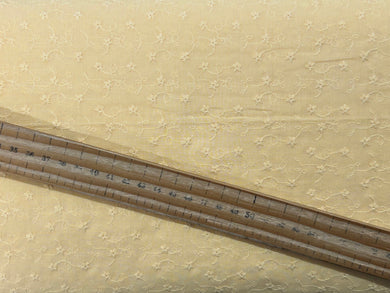 embroidered cotton voile yellow scalloped edge fabric shack malmesbury