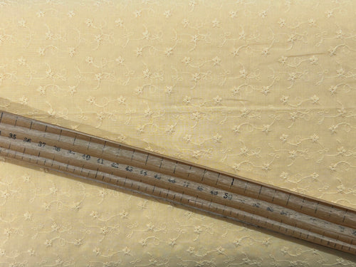 embroidered cotton voile yellow scalloped edge fabric shack malmesbury