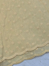 embroidered cotton voile yellow scalloped edge fabric shack malmesbury