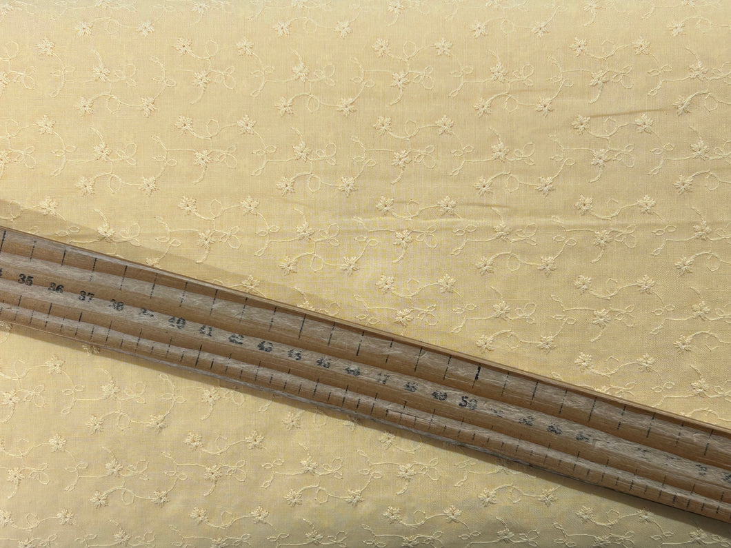 embroidered cotton voile yellow scalloped edge fabric shack malmesbury