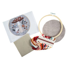 embroidery kit with hoop toadstool forest mushroom flower floral timits fabric shack malmesbury