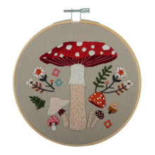 embroidery kit with hoop toadstool forest mushroom flower floral timits fabric shack malmesbury