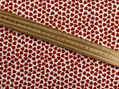 eva melhuish lewis and irene tomtens folklore christmas valentines ditsy hearts red white cotton fabric shack malmesbury