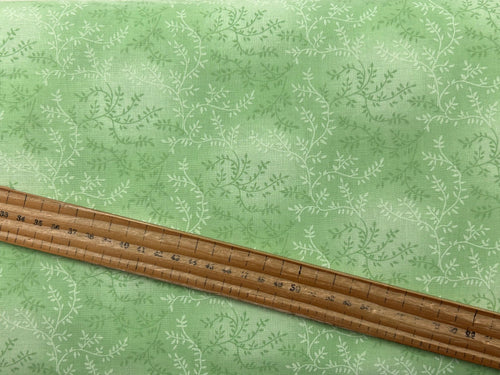 extra wide quilt backing tonal vineyard trees fern flower floral light green 607 cotton fabric shack malmesbury