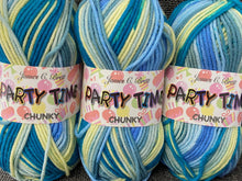 fabric shack knitting knit crochet wool yarn james c brett party time partytime chunky lemon turquoise sea breeze PT18