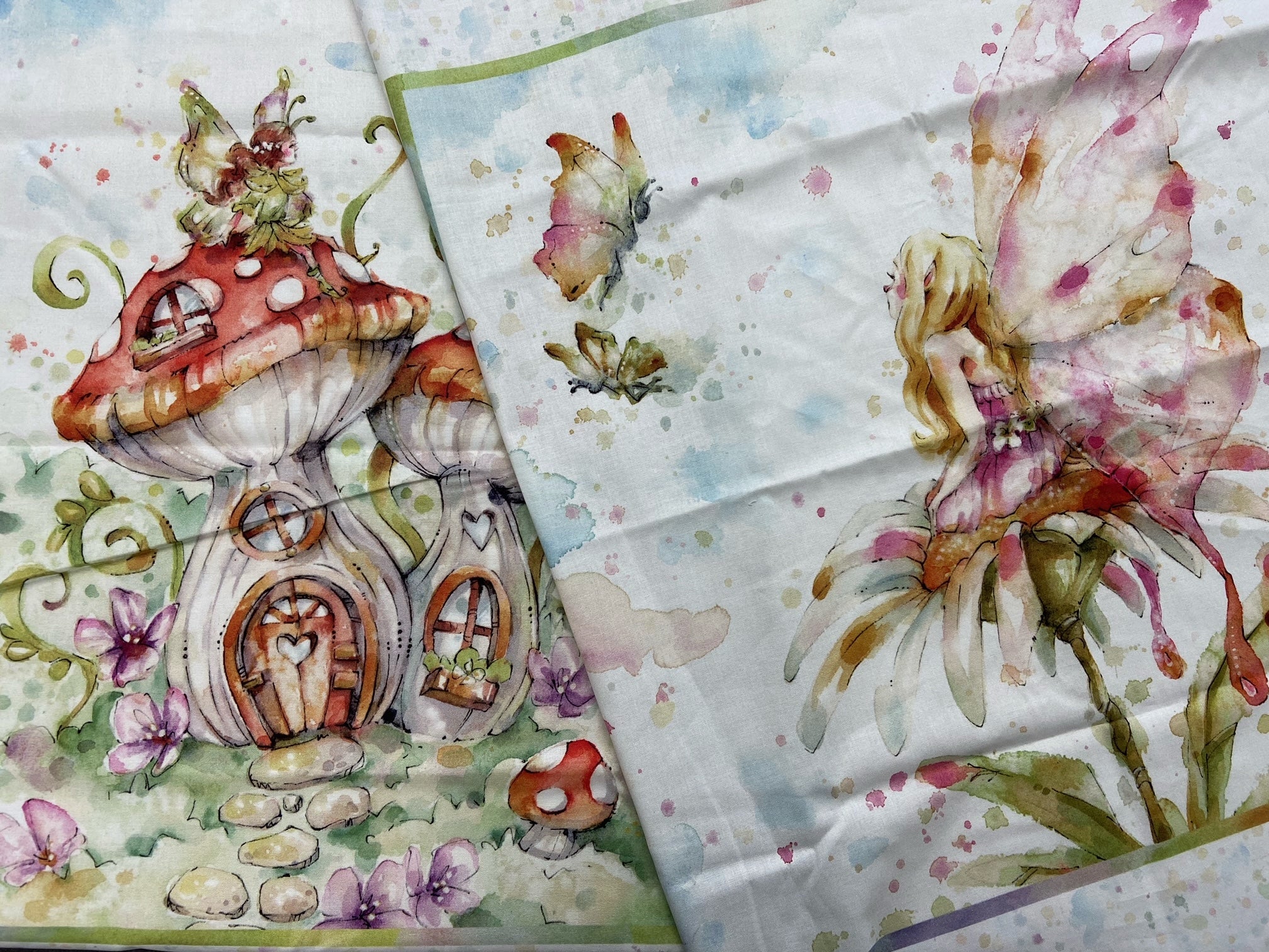 P & B Textiles Sillier Than Sally Fairy Garden Cotton Fabric 2 Plate P ...