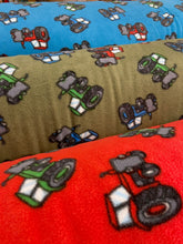farm tractor farmyard anti pil fleece red fabric shack malmesbury