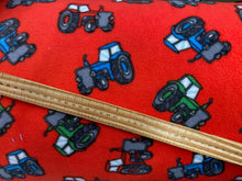 farm tractor farmyard anti pil fleece red fabric shack malmesbury