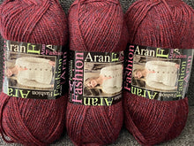 fashion aran wool yarn king cole redcurrant dark red 3503 fabric shack malmesbury knit knitting crochet