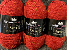 fashion aran wool yarn king cole red nepp mull 440 fabric shack malmesbury knit knitting crochet