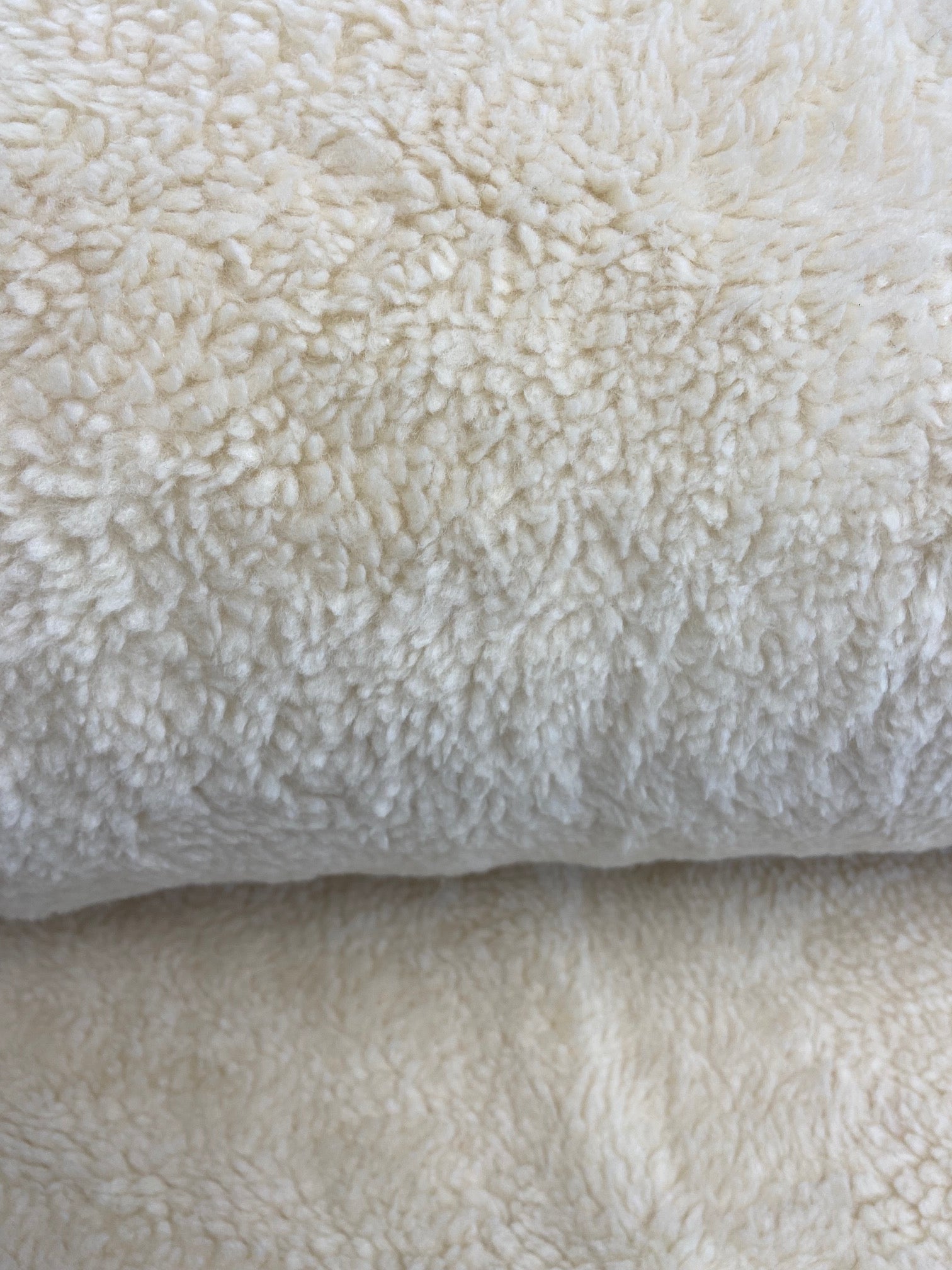 Faux Fur Sheep Sherpa Cream by 1/2 Metre Fabric Shack Malmesbury
