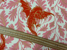 fire glow sarah watts ruby star society dragons canvas metallic dark ruby pink red gold cotton linen fabric shack malmesbury