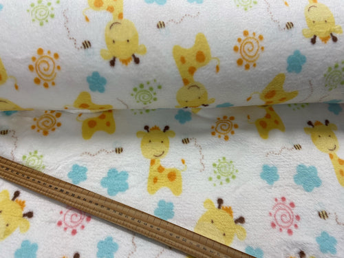 fleece supersoft reversible giraffe bee white fabric shack malmesbury