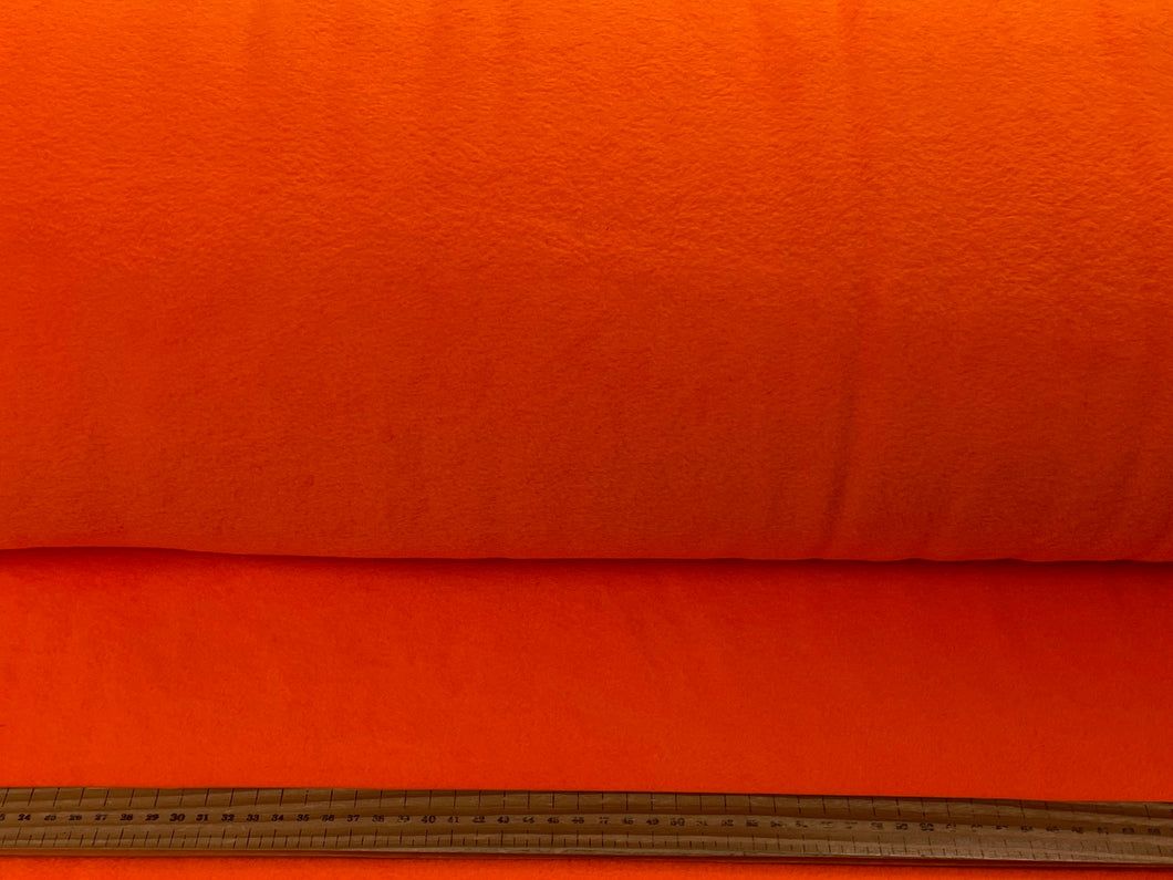 fluorescent orange plain fleece anti pil fabric shack malmesbury
