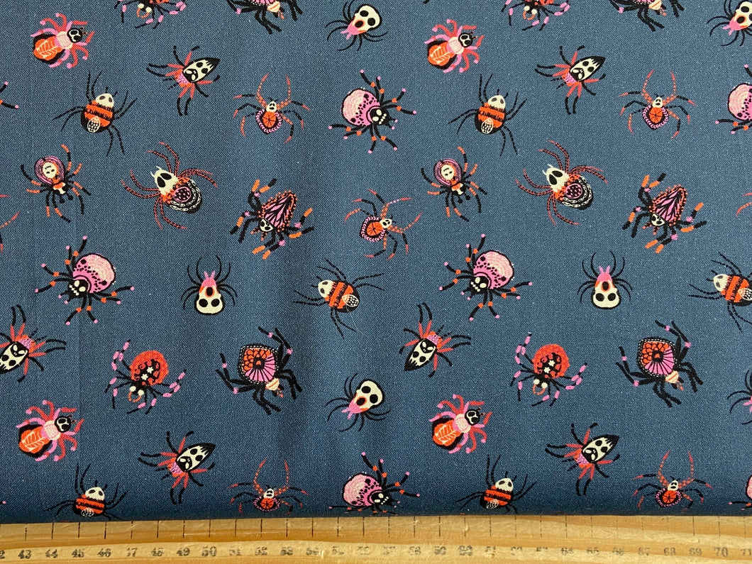 Dashwood Forest Whispers Spiders Dark Blue Cotton Fabric by 1/4 Metre*