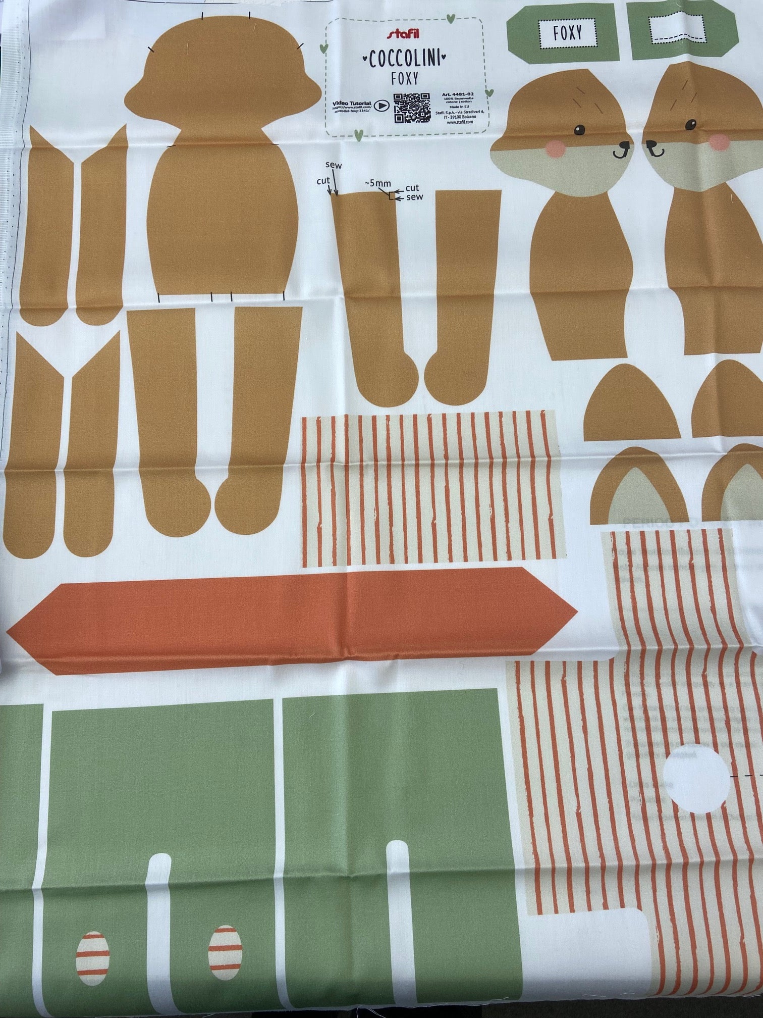 Fabric Panel Toy Patterns Stafil Coccolini Soft Toy Foxy Fox Panel – Fabric Shack Malmesbury