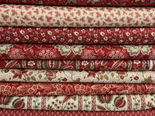 french general moda chateau de chantilly floral flowers cream red border cotton fabric shack malmesbury