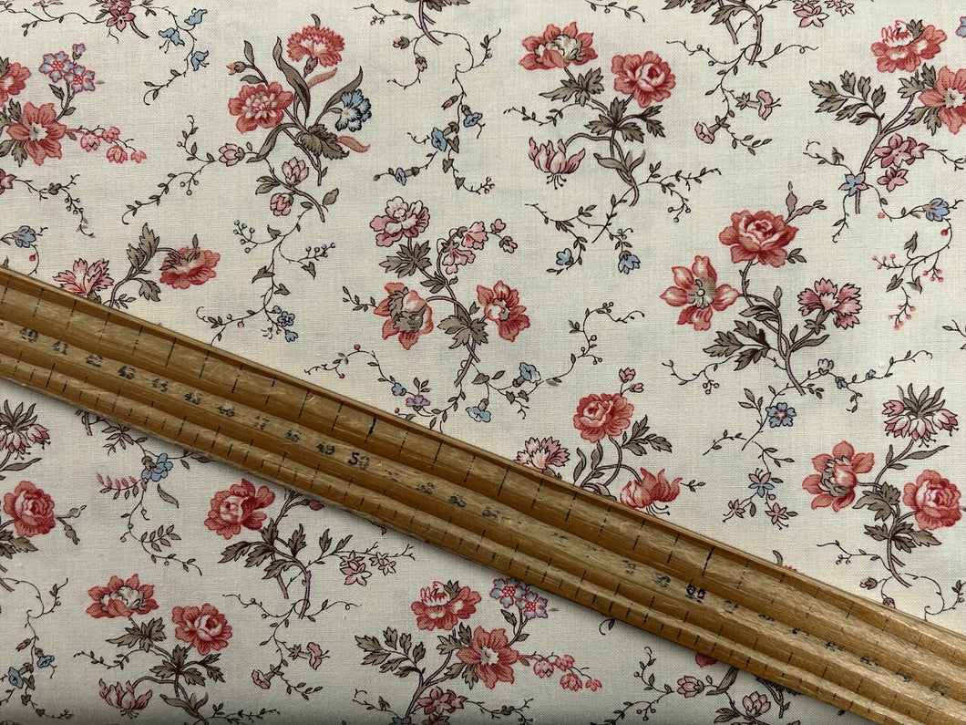 french general moda fleur de paris fabric shack malmesbury medium flower pearl red blue 9111 