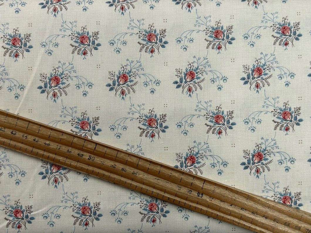 french general moda fleur de paris fabric shack malmesbury rose pearl red blue 9411 