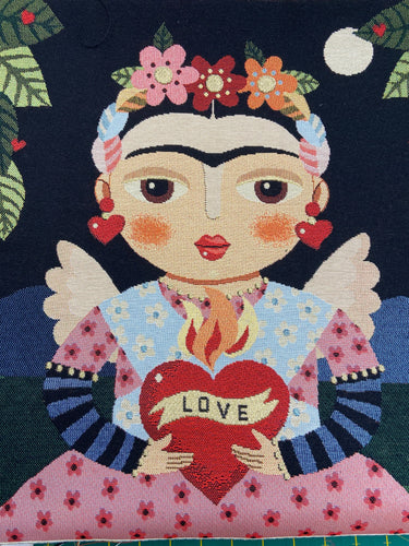 frida khalo love heart eyebrow floral flowers earings tapestry pillow cushion panel fabric shack malmesbury 3