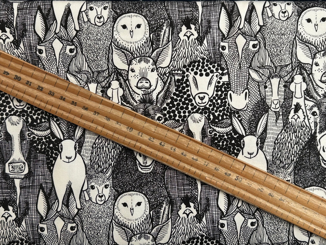 gingiber moda the henhouse cotton fabric chicken hen farm animals iron cream shack malmesbury