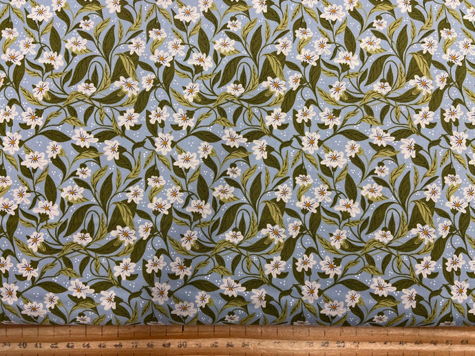 gingiber moda woodland wonder flowers floral light blue cotton fabric shack malmesbury