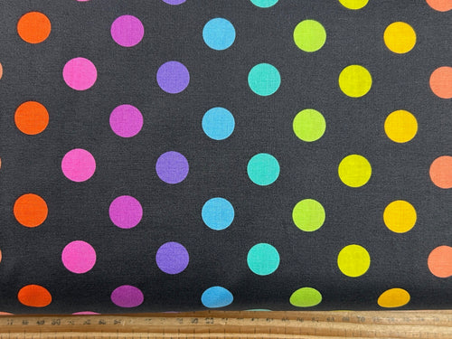 graywork tula pink carbon grey disco poms spots stripes multi wolf seal puffin disco poms grey shadow fabric shack malmesbury 