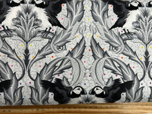 graywork tula pink whisper grey huffin and puffin spots stripes multi wolf seal puffin disco poms grey shadow fabric shack malmesbury 