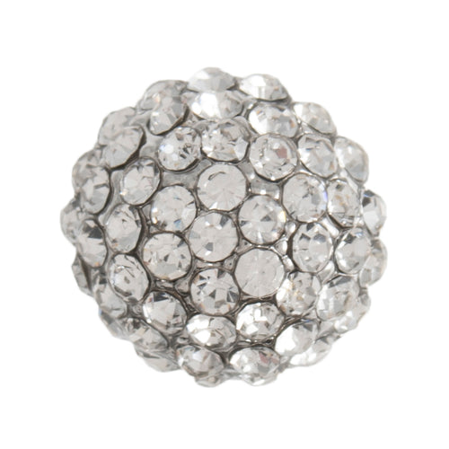 Diamante Silver Dome Button 12mm with Shank