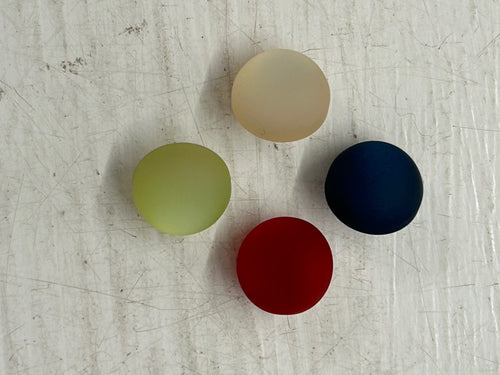 groves seasonal button Frosted Dome with Shank 12mm Beige red blue green fabric shack malmesbury
