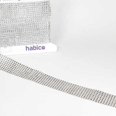 habico 8 row silver diamante plastic trim fabric shack malmesbury HTR1210SILVER