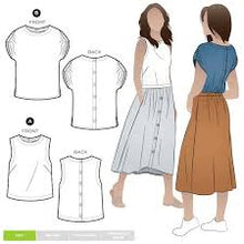 hantex style arc sewing pattern dressmaking bonnie woven tops  fabric shack malmesbury 