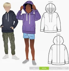 hantex style arc sewing pattern dressmaking fitzroy kids hoody fabric shack malmesbury 
