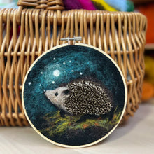 hedgehog in a hoop crafty kit company fabric shack malmesbury needle feelting