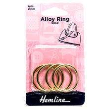 hemline alloy ring hoop 26mm gold fabric shack malmesbury bag making macrame H4508_26_gd