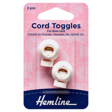 hemline cord toggles round 6mm white fabric shack malmesbury H459_wht
