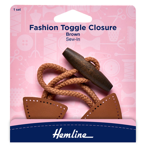 hemline fashion toggle closure coat brown sew in fabric shack malmesbury H4602_BR