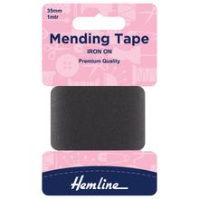 hemline fusible iron on mending tape 38mm dark grey fabric shack malmesbury H698_dk