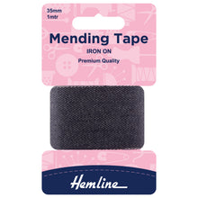 hemline fusible iron on mending tape 38mm denim blue fabric shack malmesbury H698_den