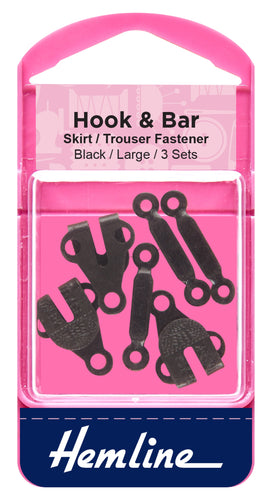 hemline hook & bar trouser skirt fastener black fabric shack malmesbury H431_L
